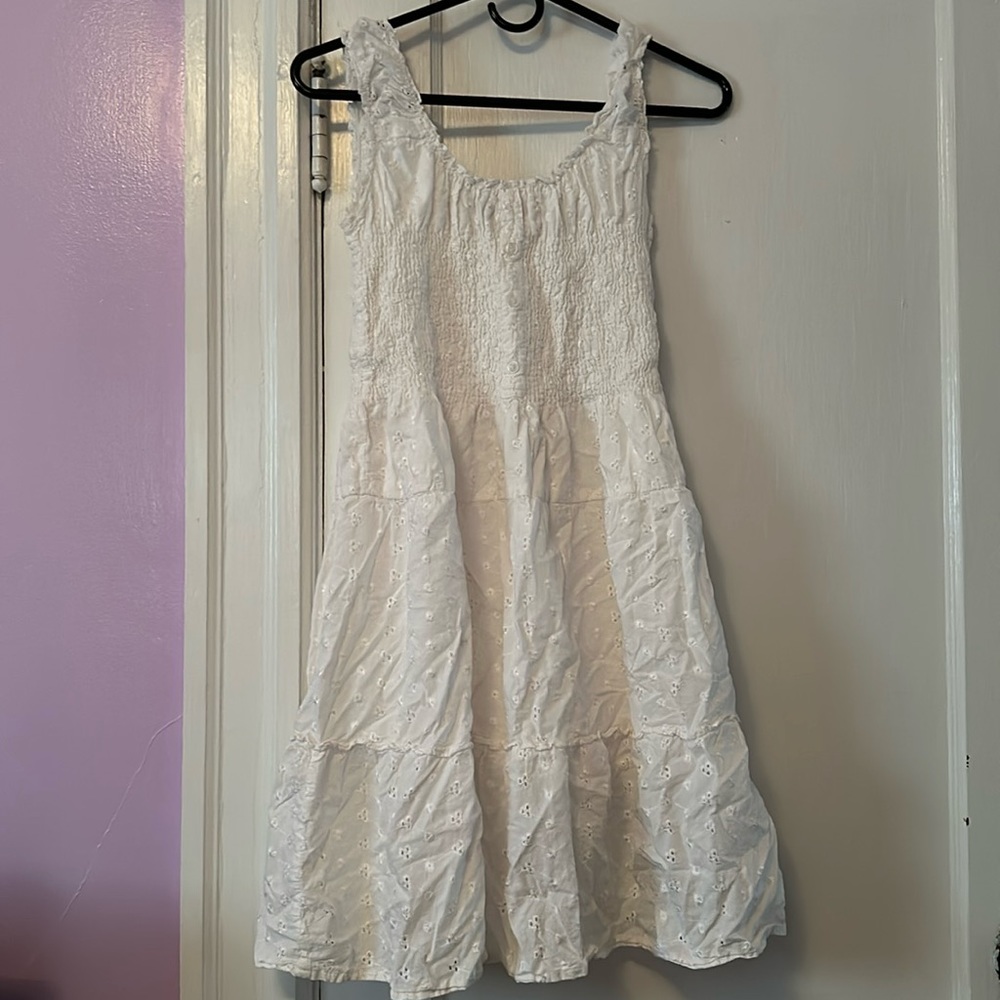 White midi dress